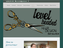 Tablet Screenshot of levelheadedhairdesign.com